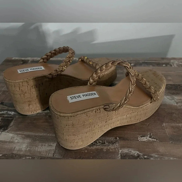 Steve Madden Copper Rhinestone Danya Platform Slide Women Size 9 - Picture 1 of 6